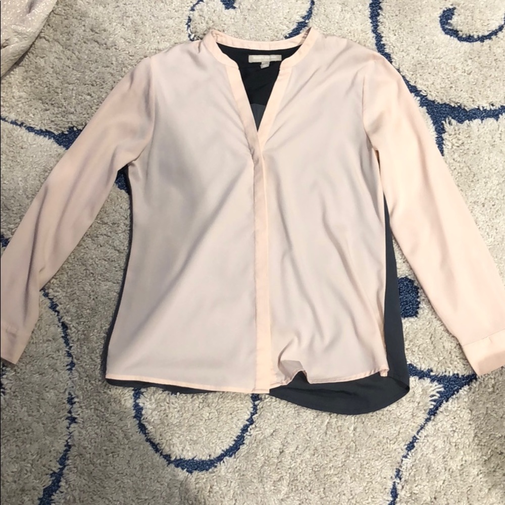 Pink and gray button down from banana republic.